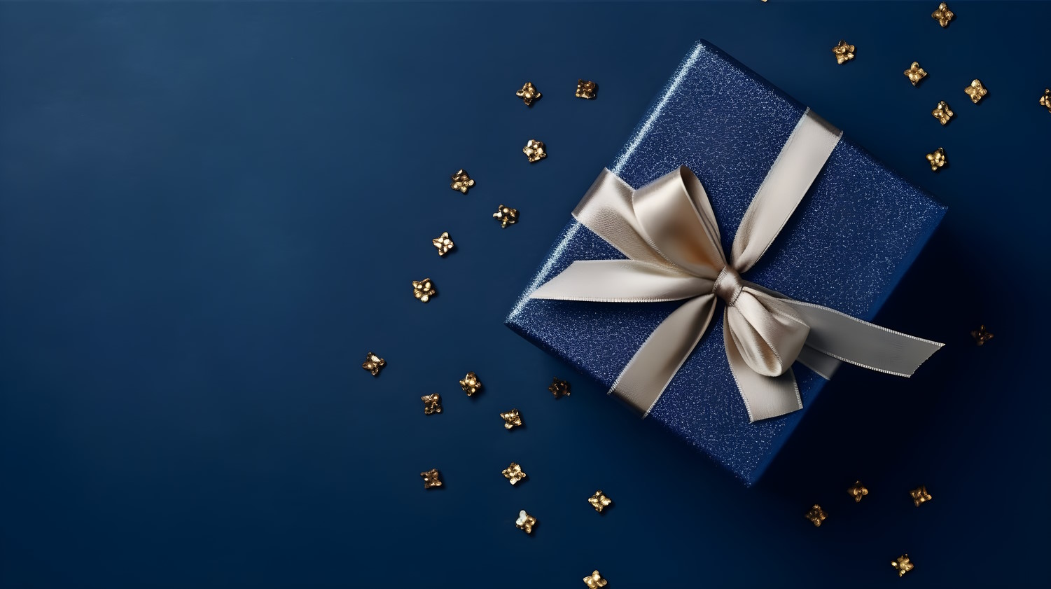 Paquete de regalo de color azul